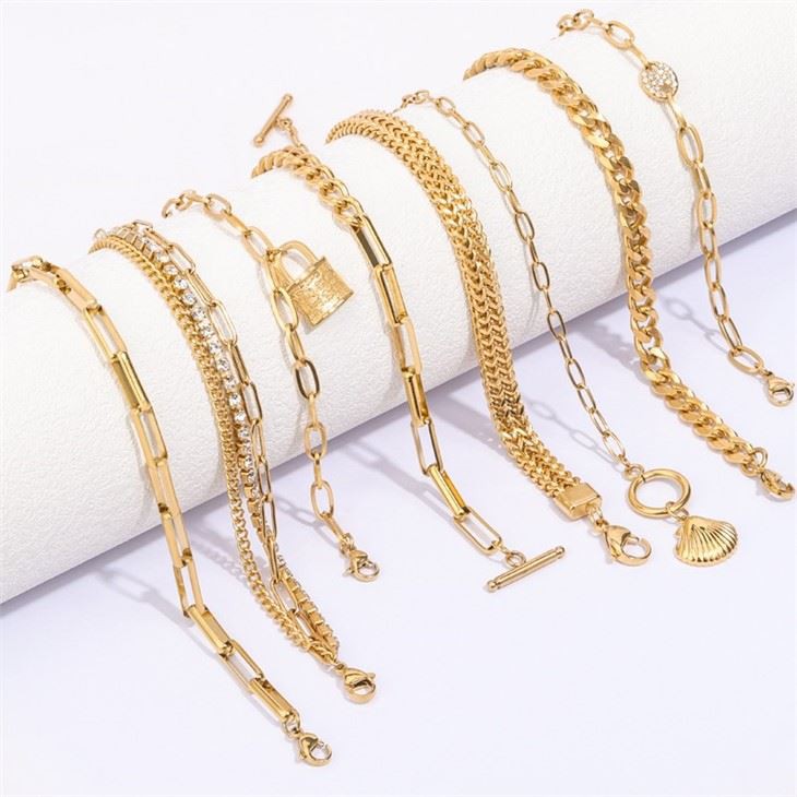 18k gold plated chain bracelet