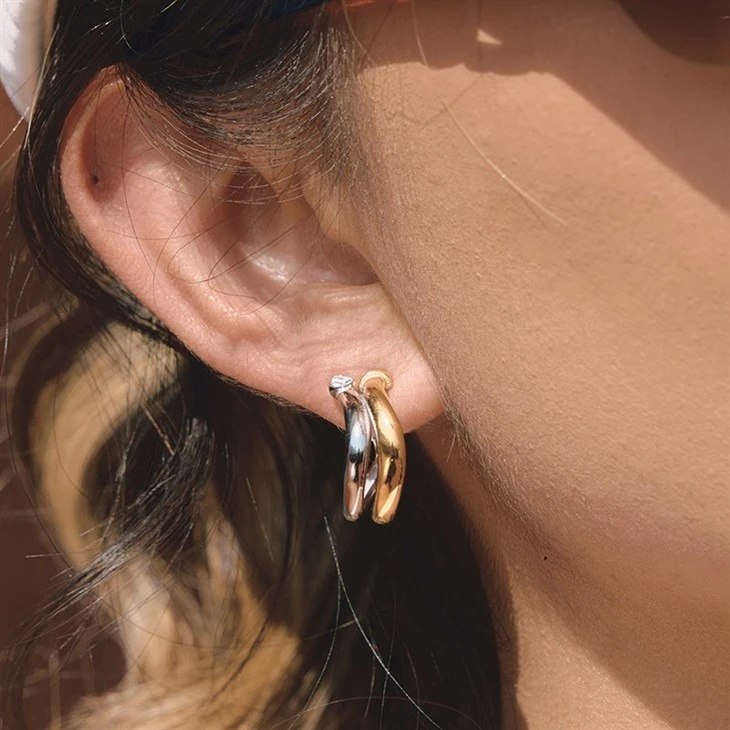 Chic Two Tone C Hoops suppliers