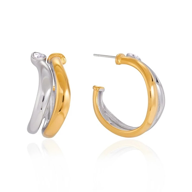 Chic Two Tone C Hoops suppliers