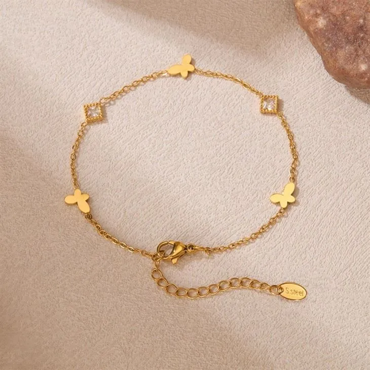 Zircon Butterfly Bracelet